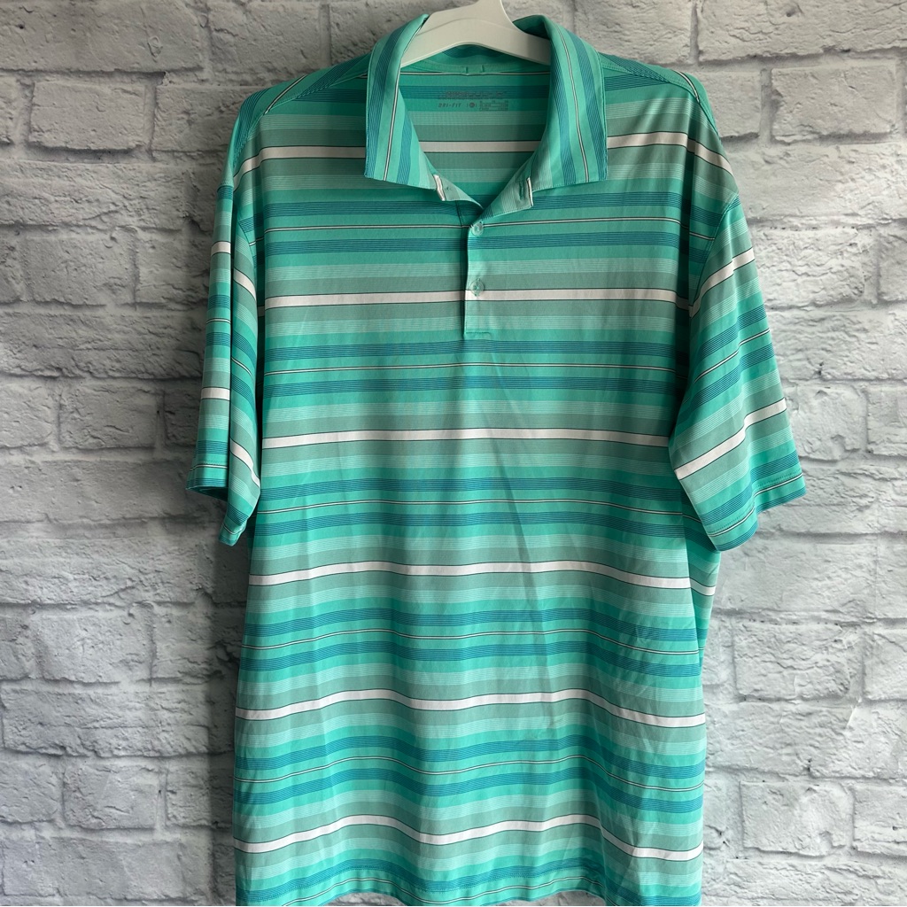 Preowned Nike Green Blue Golf Polo Shirt Mens Xl Preowned Nike Green Blue Golf Polo Shirt Mens Xl